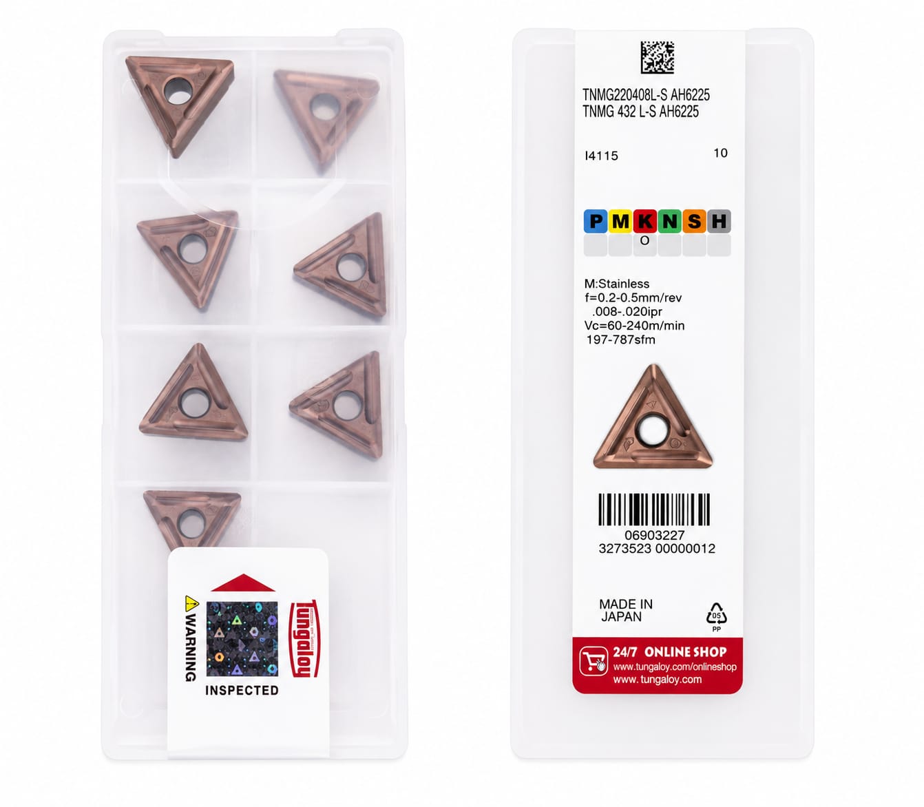 INSERTO DE CORTE TNMG220408L-S AH6225 - Insertos de Corte para Torno