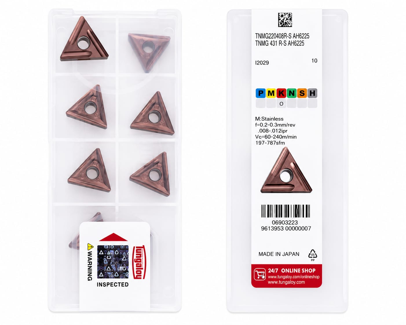 INSERTO DE CORTE TNMG220408R-S AH6225 - Insertos de Corte para Torno