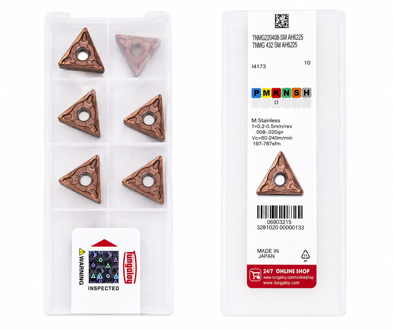 INSERTO DE CORTE TNMG220408-SM AH6225 - Insertos de Corte para Torno